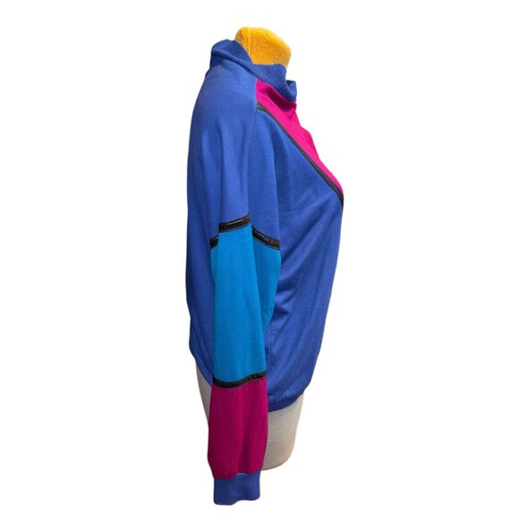 Appel Women’s Vtg Multicolor Color-block Mock Neck Sweater, Size XL, Retro - Picture 4 of 6